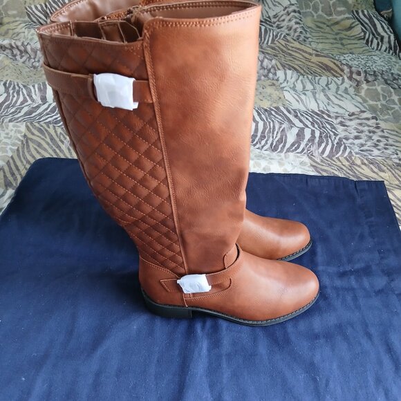 St. John's Bay Knee High Brown Suede Riding Boots 8W - Picture 1 of 6